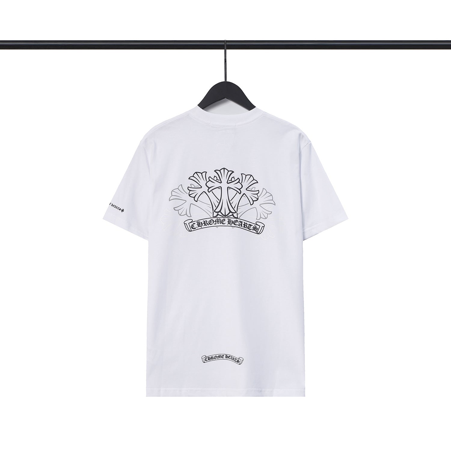 Chrome Heart T Shirts Sanskrit Color Printing Loose Casual Crew Neck Short Sleeve T-Shirt