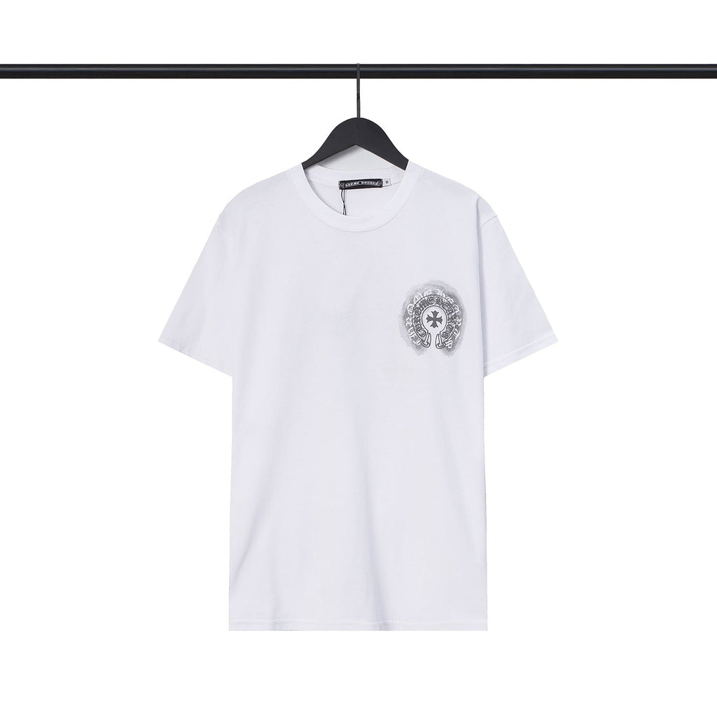 Chrome Heart T Shirts Sanskrit cross logo short-sleeved men's T-shirt