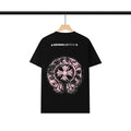 Chrome Heart T Shirts Chrome Hearts Pink Sanskrit Print Short Sleeve T-Shirt