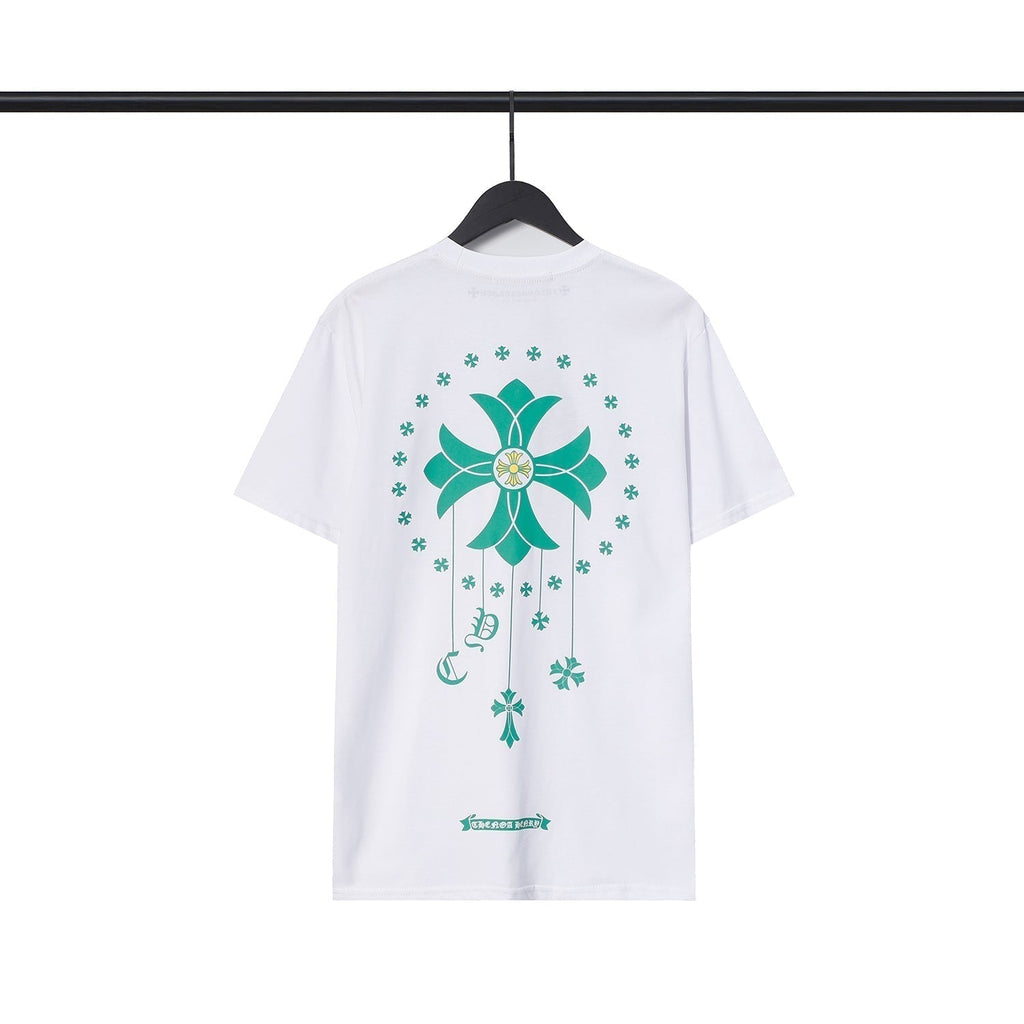 Chrome Heart T Shirts Cross Casual Loose Cotton Crew Neck T-Shirt