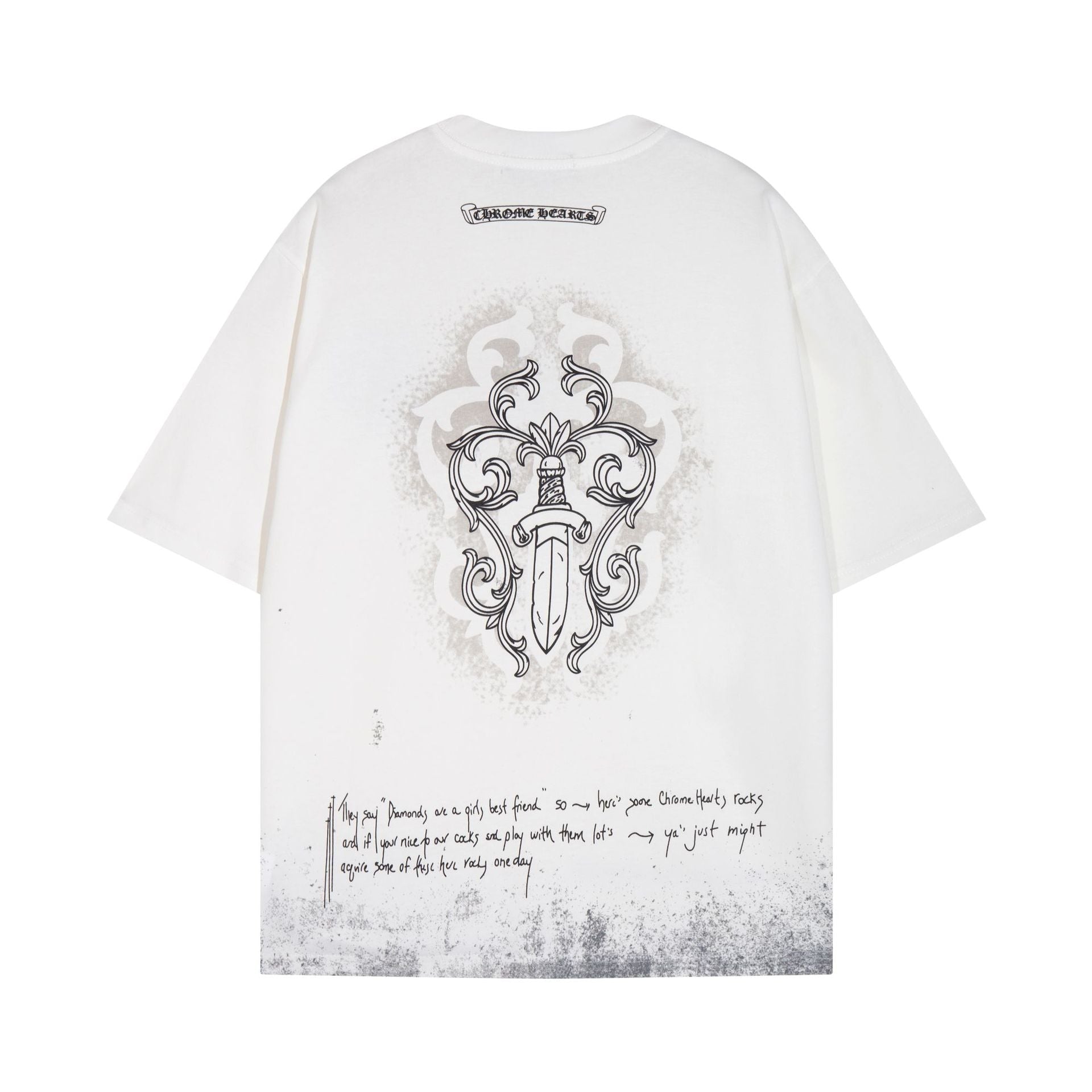 Chrome Heart T Shirts Sanskrit Short Sleeve T-Shirt Crew Neck