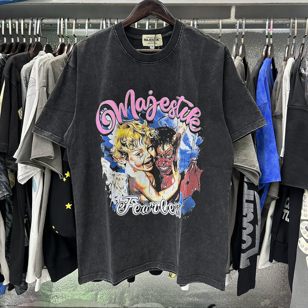 MAJESTIK We Are Friend Rhinestone Graphic T-Shirt ¡ª context