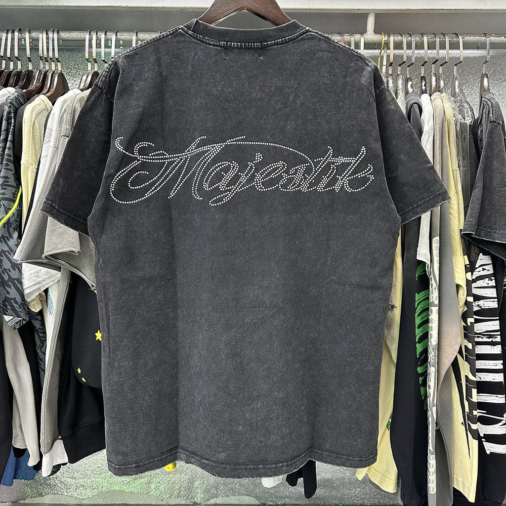 MAJESTIK Bulldog Rhinestone Graphic Cropped T-Shirt ¡ª context