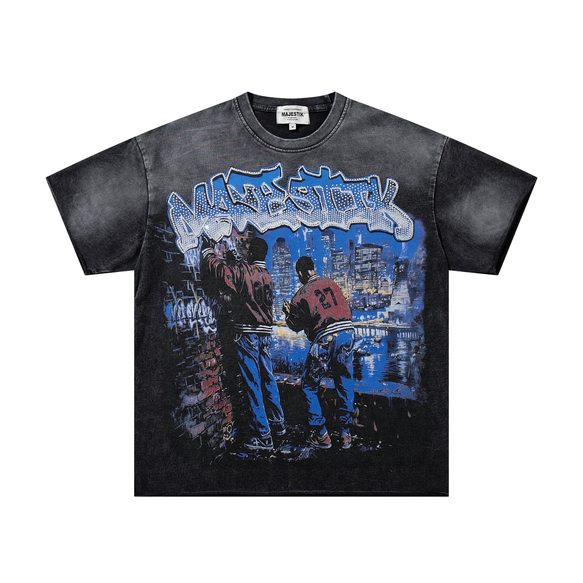 MAJESTIK Washed Black Tour Graphic T-Shirt ¡ª hero