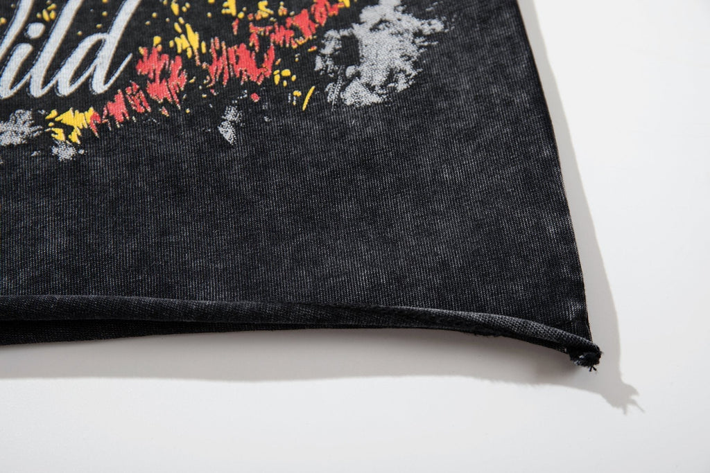 MAJESTIK Rhinestone Distressed Graphic T-Shirt ¡ª detail