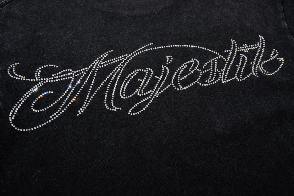 MAJESTIK Blue Football Graphic T-Shirt ¡ª detail