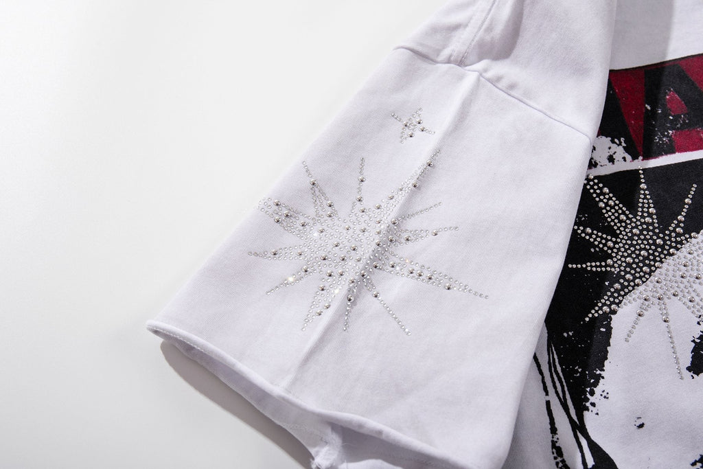 MAJESTIK Rhinestone Graphic Short-Sleeve T-Shirt ¡ª detail
