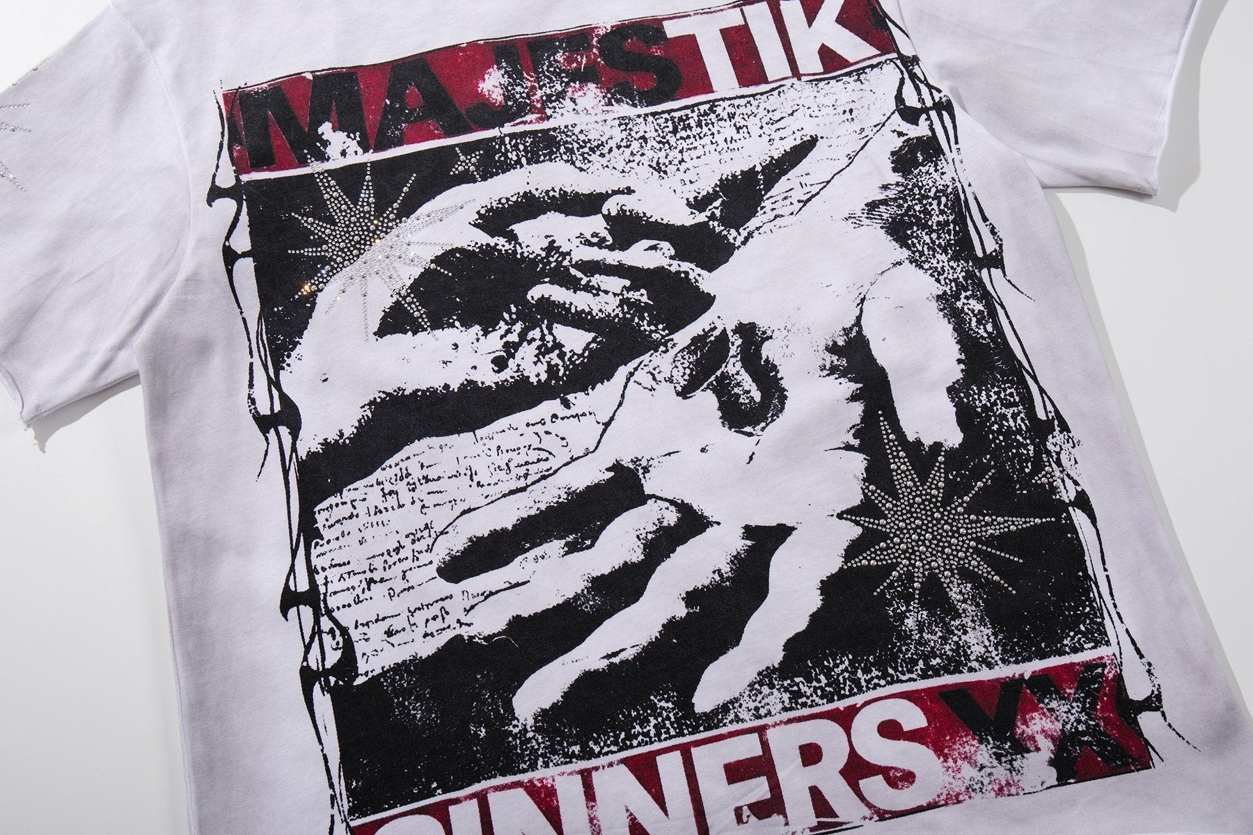 MAJESTIK Rhinestone Graphic Short-Sleeve T-Shirt ¡ª detail