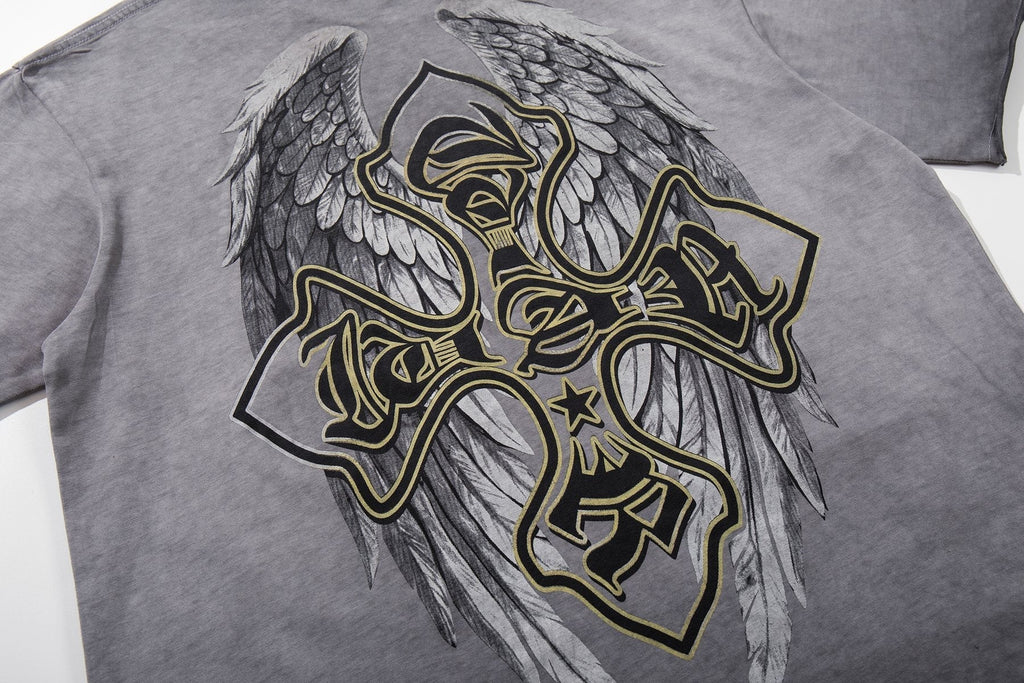 MAJESTIK Winged Cross Graphic T-Shirt ¡ª detail