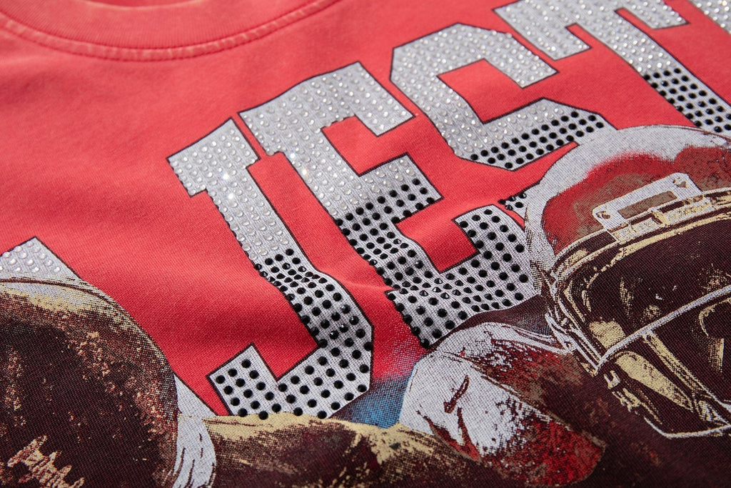MAJESTIK Football Bear Graphic Short-Sleeve T-Shirt ¡ª detail