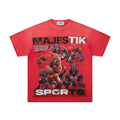 MAJESTIK Red Rhinestone Sports Graphic T-Shirt ¡ª hero