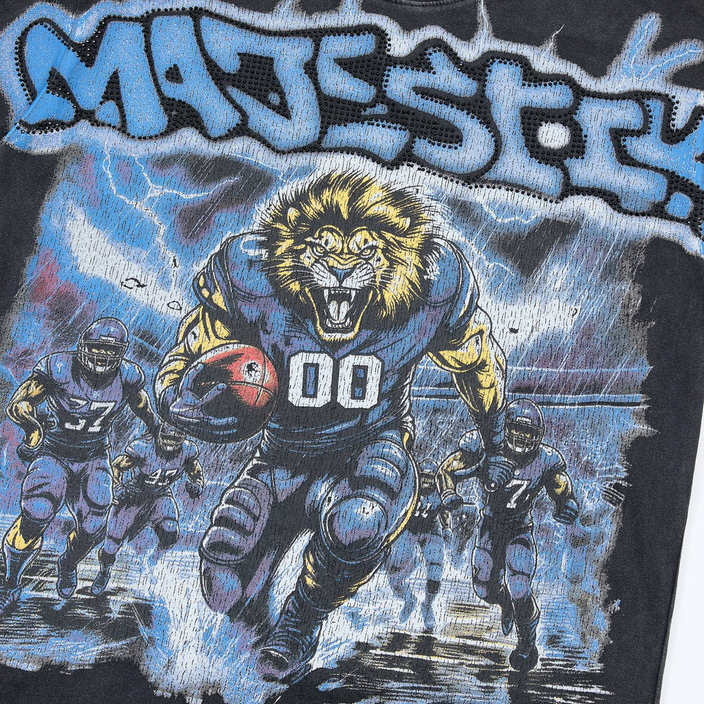 MAJESTIK Football Lion Graphic T-Shirt ¡ª detail