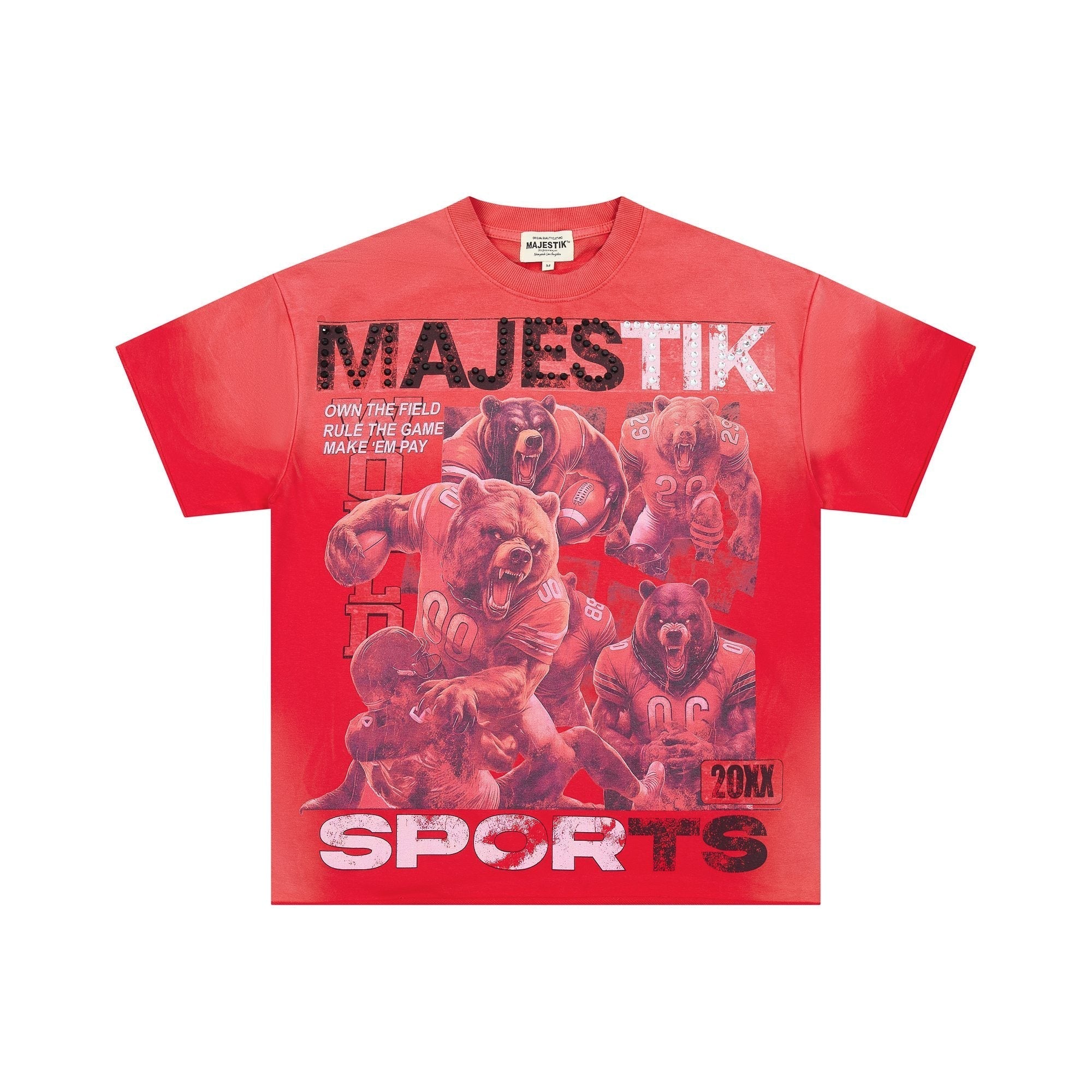 MAJESTIK Red Bear Football Graphic T-Shirt ¡ª hero