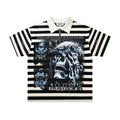 MAJESTIK Skull Graphic Striped Zip-Collar T-Shirt ¡ª hero