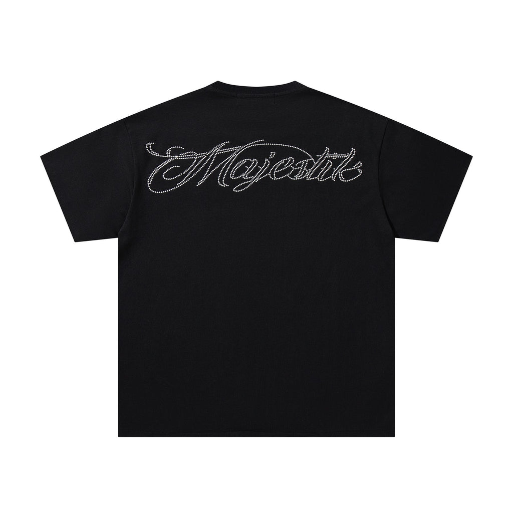 MAJESTIK Blue-Green Front & Script Back Graphic T-Shirt ¡ª back