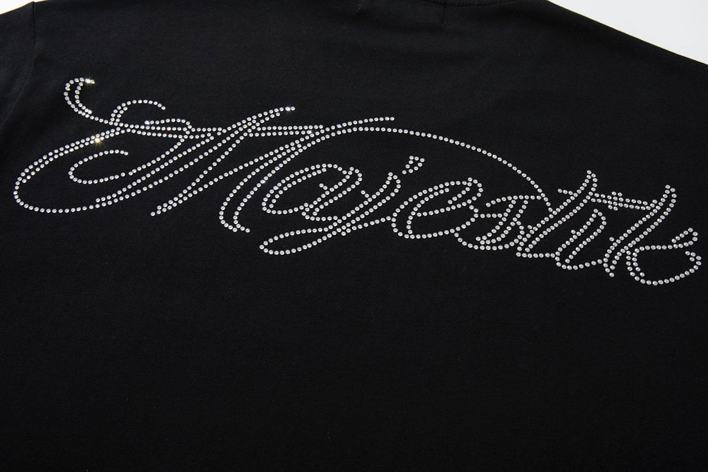 MAJESTIK Blue-Green Front & Script Back Graphic T-Shirt ¡ª detail