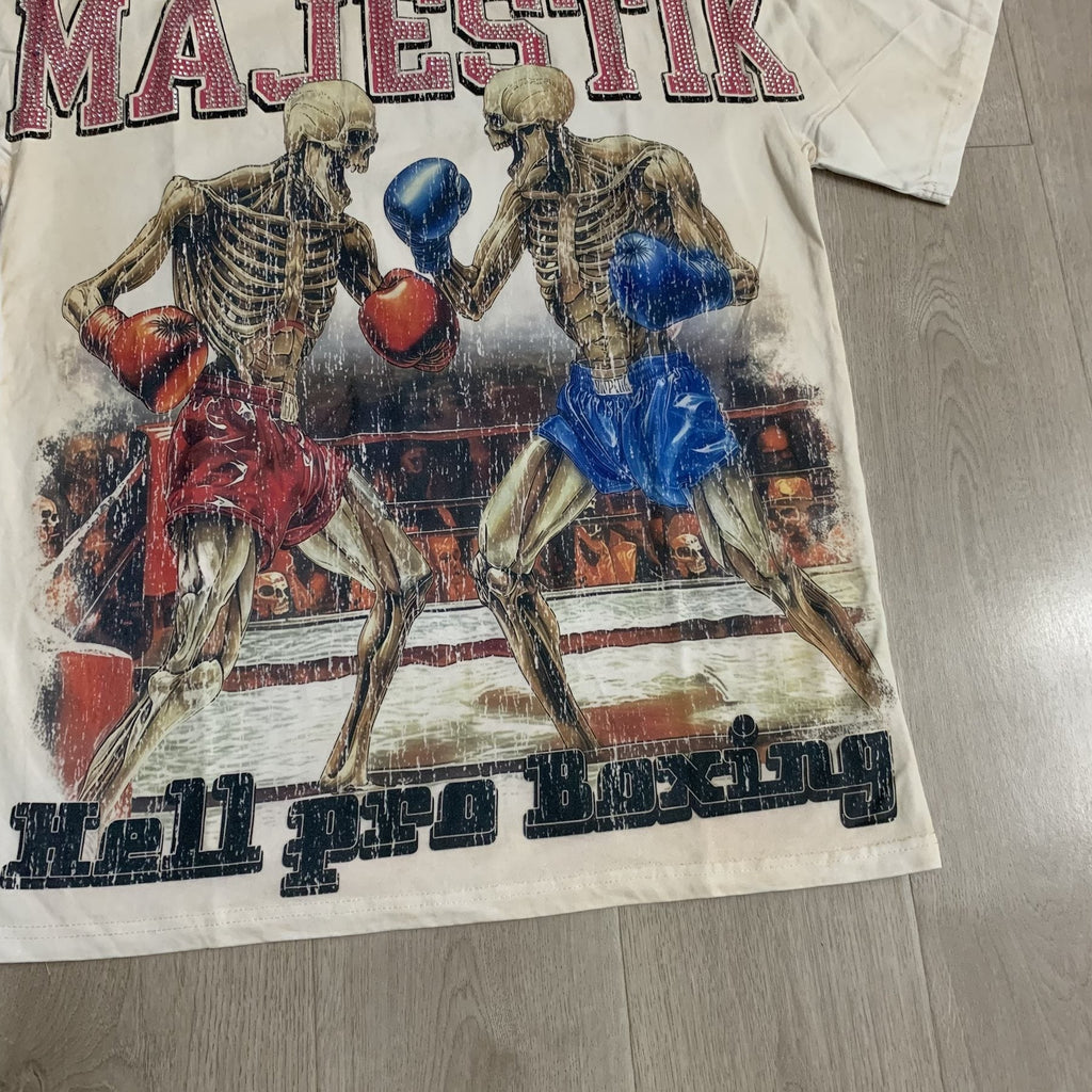 MAJESTIK Skeleton Boxing Graphic T-Shirt ¡ª detail