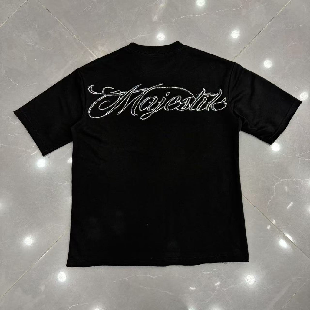 MAJESTIK Script Graphic Short-Sleeve T-Shirt ¡ª front
