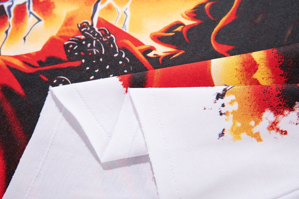 MAJESTIK Skull & Flame Graphic T-Shirt ¡ª detail