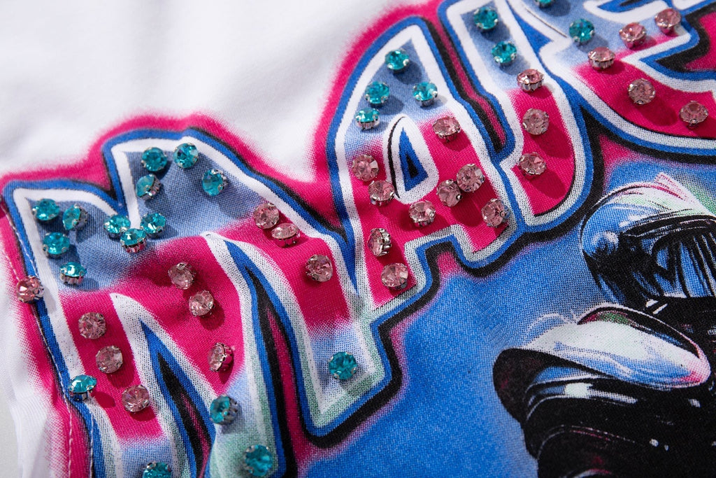 MAJESTIK Horse Rider Rhinestone Sleeveless T-Shirt ¡ª detail