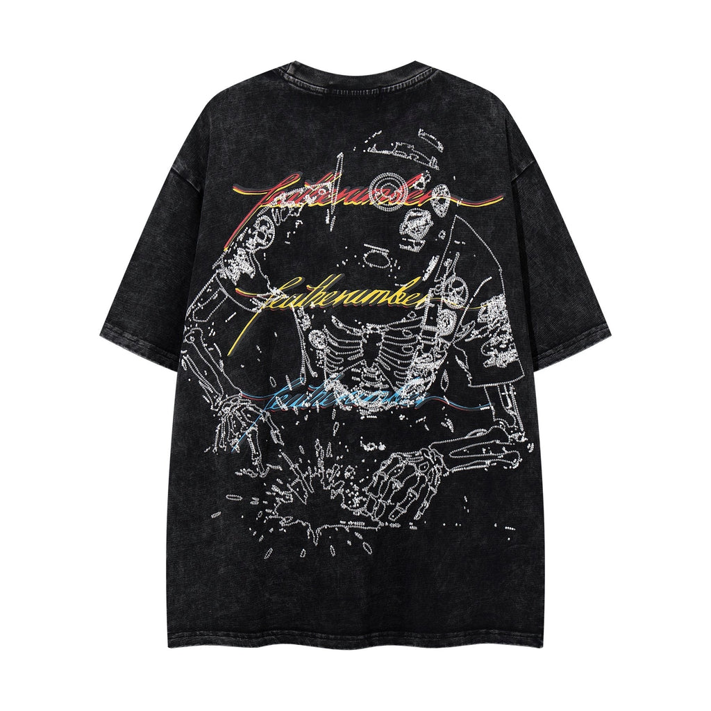MAJESTIK Robot & Skeleton Graphic T-Shirt ¡ª back