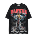 MAJESTIK Washed Black Graphic Short-Sleeve T-Shirt ¡ª hero