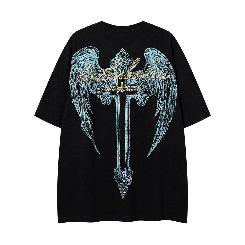 MAJESTIK Alien Skull Wing Graphic T-Shirt ¡ª back
